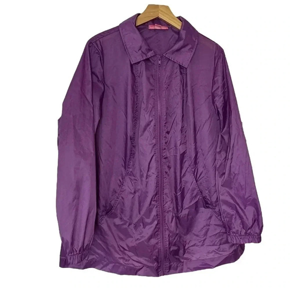 Woman within L‎ 18/20 purple lightweight windbreaker jacket - Picture 2 of 6